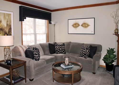 Residential living room with neutral color palette